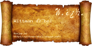 Wittman Ábel névjegykártya