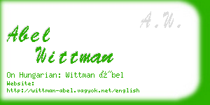 abel wittman business card